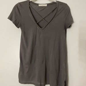 Gray criss cross tee from Urban Outfitters